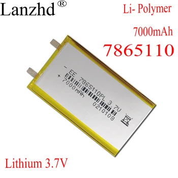 1-12db Lítium Akkumulátorok 3,7 V Lipo Li-Po akkumulátor Újratölthető 7.8*65*110mm 7000mAh Li-polimer Akkumulátorok Tabletta digitális DVD