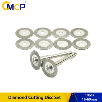 10 16-60mm Mini Gyémánt fűrészlap A Forgó Eszközök Gyémánt vágókorong A Mandrel Micro fűrészlap Gyémánt Lemezek