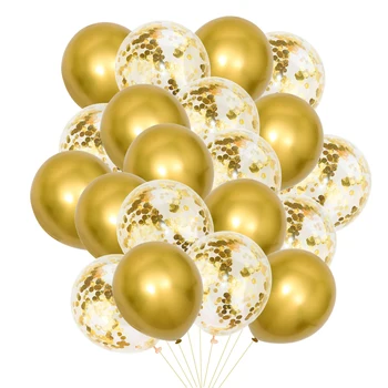 10/20 db 12-es arany konfetti latex lufi, szülinapi parti dekoráció esküvői lufi baby shower dekoráció, léggömbök