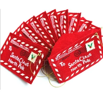 10 Boríték Karácsonyi karácsonyfa Lóg Kártya Tartóját a Mikulás Ajándék Táska Piros Dekorációs Ajándék, Boríték
