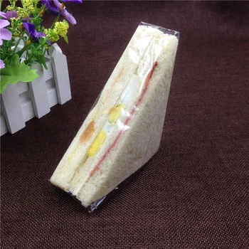 100-as Teljes áttetsző csomagolás uzsonnás zacskók szendvics zsák kenyeret, táskák háromszög táska