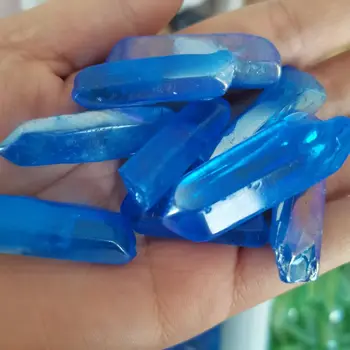 100g Galván Kék Titán Aura Lemúria Kristály Pálca Pont Gyógyító Kristály Kő, Természetes Kövek, valamint Mineralstion