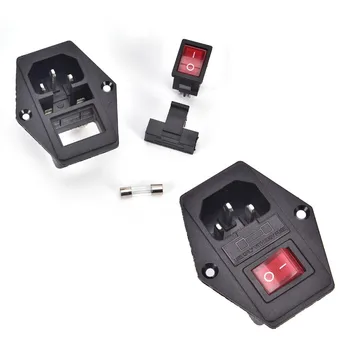 10A 250V Férfi Csatlakozóaljzatba 3 Pin IEC320 C14 Bemeneti Modul Plug Biztosíték Kapcsoló