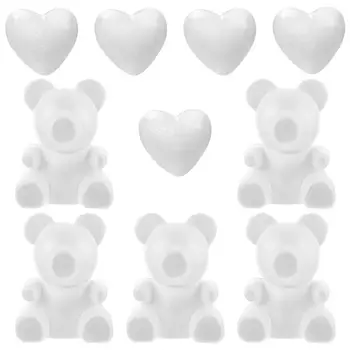 10db Hab Kreatív Modell Kézzel készült Medve Szív Dísz Kézműves Kellékek Rose medve szerelem hab modell