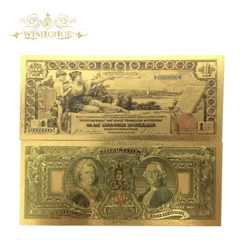 10db/sok Új Amerika Bankjegy 1896 Év 1 amerikai Dollár Bankjegyek a 24 karátos Aranyozott Hamis Papír Pénz Gyűjtemény
