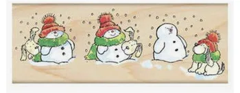 10x6 Hóember, valamint kiskutya Átlátszó Tiszta Bélyegek Szilikon Tömítések DIY scrapbooking fotóalbum Kártya Készítés