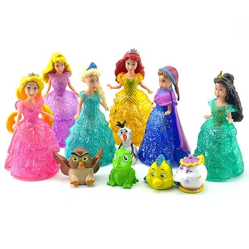 11pcs/set 10cm Sellő Baba Rapunzel elsa anna Hercegnő, valamint az olaf pvc akciófigura Készlet Baba Játékok ajándék gyerekeknek