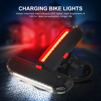 120LM COB Kerékpár hátsó Lámpa Multi Mode Kerékpár Kerékpározás Figyelmeztető Lámpa Vízálló USB Újratölthető Hegy Biztonsági Hátsó Lámpa