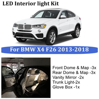 12DB Canbus LED BMW X4 F26 LED Izzó 2013-2018 tartozékok Belső Csomagtartó Kupola Térkép Lámpa Készlet Autó Lámpa