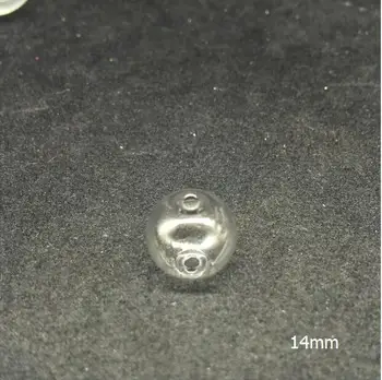 14 mm kerek labda üveggömb buborék üveg dupla lyuk 10db injekciós üveg medál üveg diy parti Ékszer nyaklánc tartozék