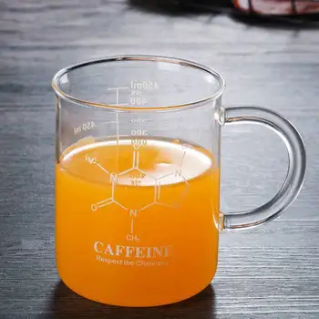 15oz Végzett Üveg Csésze Fogantyú Multi-Function Élelmiszer Minőségű Mérési Főzőpohárba Haza, Gyümölcslé, Kávé, Tea Drinkware