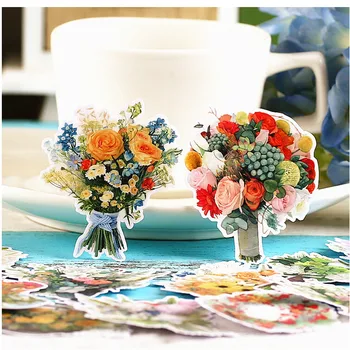 15pcs Kreatív kawaii Saját készítésű virágcsokor Gyönyörű Matricákat /Dekoratív /DIY Kézműves Fotó Albumok