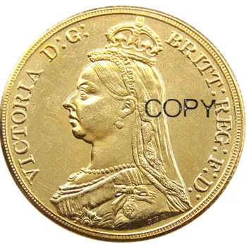 1887-Ben Viktória Királynő Arany Kettős Szuverén Két Kiló Aranyozott Másolás Érme