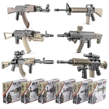1db 1:6 Fegyvert Modell AK47 AK74 AKM ARC M4 M16 Műanyag Festés Össze Katonai Szimulációs Modell Fegyverek akciófigura