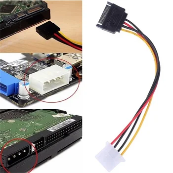 1DB SATA IDE hálózati Kábel 15 Pin SATA Férfi Molex IDE-4 Pin-Női Kábel Adapter