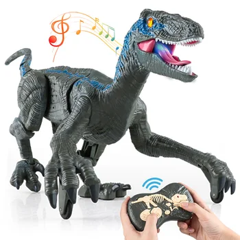 2.4 G RC Dinoszaurusz Raptor Jurassic Távirányító Velociraptor Játék Elektromos Gyalogos Dino Sárkány Játékok Gyerekeknek Karácsonyi Ajándékok