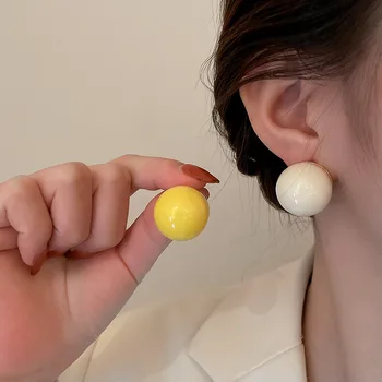 2 cm Aranyos Nagy Golyó Fülbevaló Női Candy Színek koreai 2022 Tavaszi-Nyári Új Brincos Ékszer Nagykereskedelem
