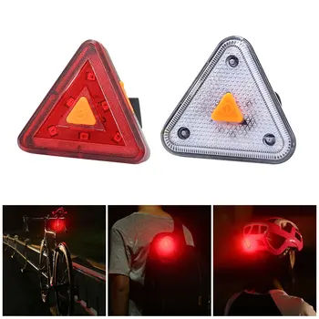 2 db/sok Fehér/Piros USB Töltés Kerékpár Hátsólámpa Háromszög Biycle Hátsó Lámpa 5 Módok Kerékpározás Figyelmeztető Lámpa az Éjszakai Biztonsági Lovaglás