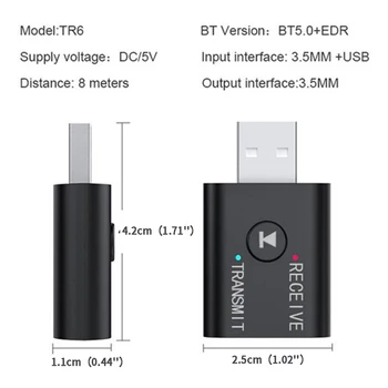 2 In1 USB, Vezeték nélküli Bluetooth-Adapter 5.0 Transmiter Bluetooth Számítógép, TV, Laptop Hangszóró, Fülhallgató Adapter Bluetooth Vevő