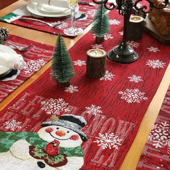 2021 Boldog Karácsonyi Dekoráció Családi Asztali Futó Karácsonyi Hópehely Asztali Futó