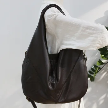 2021 divat, nagyméretű női táska fejét réteg puha marhabőr gombóc táska alkalmi hangulatot egyszerű cross-body bag