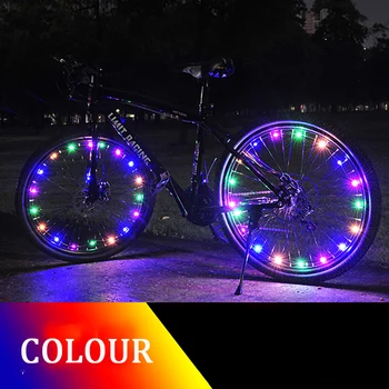 2021 Kerékpár beszélt fény Kerékpár Gumiabroncs Gumiabroncs Szél, tűz Kerék Fények villognak Beszélt szalag Light Lámpa Kültéri este Kerékpáros Lámpák