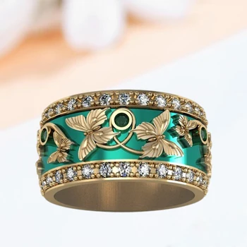 2021 Kreatív Kristály Pillangó Esküvői Gyűrű Női Elegáns Többszínű Cirkon Glamour Gyűrű, Ékszerek Lány Születésnapi Ajándék
