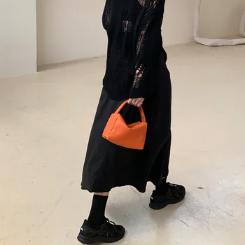 2021 új koreai design Táska Kiváló minőségű licsi minta narancssárga táska tofu táska vad tér uzsonnás táska dagály kis táska mini