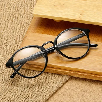 2021 Új Kör Nő Anti-Kék Fény Szemüveg, Férfi Divat Klasszikus Műanyag Szemüveg Vintage Átlátszó Szemüvegkeret