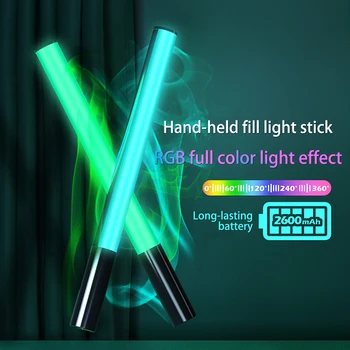 2021 Új RGB Színes LED Stick Fényt Kézi 3200K-5600K LED Vaku stick Speedlight Fényképészeti Világítás