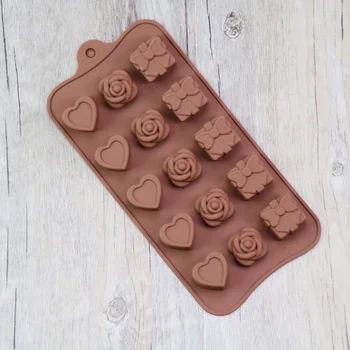 2021 Új Szívet Csokoládé Formák 15 CavityDiamond szerelem Alakú Szilikon Édesség Sütés Muffin Formákat Dekoráció, Torta Penész 3D