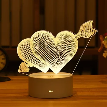 2022 Valentin Napi Ajándék 3D-s Szerelem Lámpa Akril Medve Rose LED-es Éjszakai Fény, Gyerekeknek, Születésnapi Ajándék, Nyúl Húsvéti Deco Esküvői Dekoráció