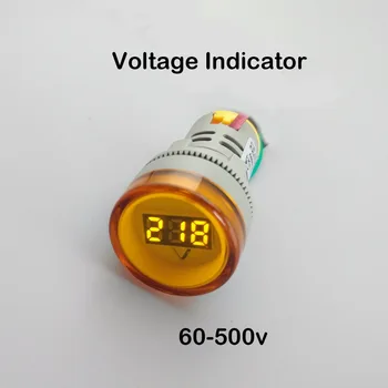 22MM TOMZN AC 60-500V LED Voltmérő feszültség mérő mutató jelzőlámpa Piros Sárga Zöld fehér Kék