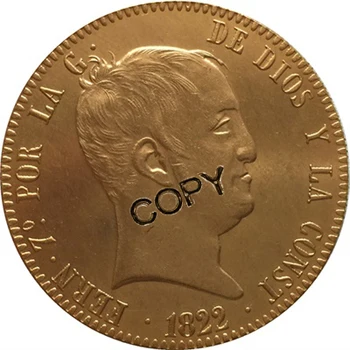 24 K aranyozott 1822 Spanyolország 320 Reales - Fernando VII érmék másolat