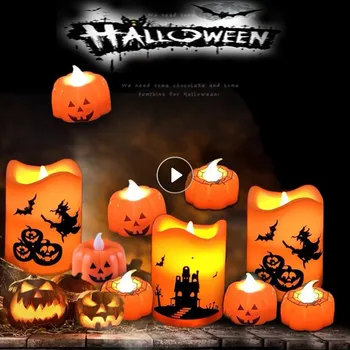 2db LED Halloween Tök Szellem Lámpa Lámpa DIY Lóg Ijesztő gyertyafényes Halloween Dekoráció Otthon Horror Kellékek Gyerek Játék