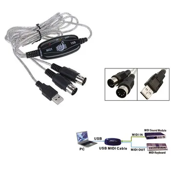 2M Új USB-OUT MIDI Interfész Kábel Átalakító PC Zene Billentyűzet Kábel