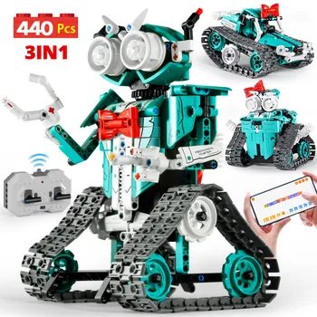 3 az 1-ben Városi Műszaki RC Autó Robot építőkövei ALKALMAZÁS Programozási Kompatibilis Távvezérlő Tégla Játékok Fiúk Ajándékok