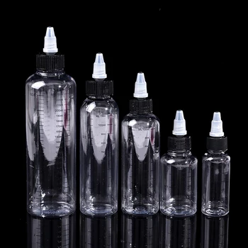 30/60/100/120/250 ml vésett mérési kijelző cseppentő üveg műanyag cső folyadék kapacitás tetoválás pigment tinta tartály