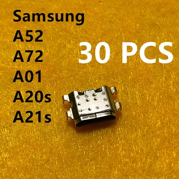 30 DB Eredeti Töltés USB Csatlakozó Dokk Samsung Galaxy A52 A72 A01 A20s A21s A525 A526 A725 A726 A207 A217 A015