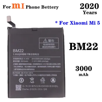 3000mAh BM22 Akkumulátor Xiaomi Mi 5 Mi5 M5-ös Telefon Akkumulátor Kiváló Minőségű Eredeti Kapacitás Telefon Csere Akkumulátor