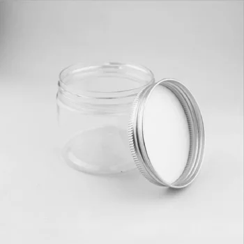 30db Átlátszó PET Krém Üvegek Üveg Tartályokban Alumínium Fedél Tiszta Üres Műanyag Tin