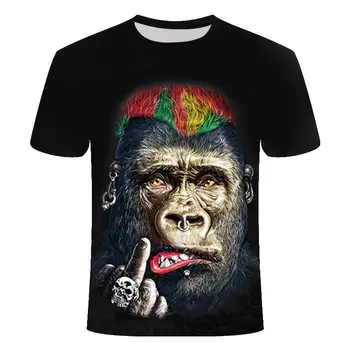 3D Állat-Tshirt Vicces Majom Gorilla Unisex Póló, Rövid Ujjú, alternatív hip-hop Harajuku Streetwear Póló Férfi Nyári Felsők