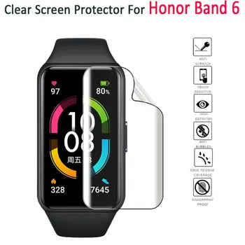 3Pcs képernyővédő fólia Huawei Honor Zenekar 6 TPU Puha Full Screen Protector Tiszta, Lágy, Hidrogél Film Tiszteletére Band6 Nem Üveg