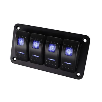 4 Banda Tengeri Kapcsoló Panel Kettős LED Fény A Kamion, Hajó, Autó Kapcsoló Panel szivargyújtó Circuit Breaker