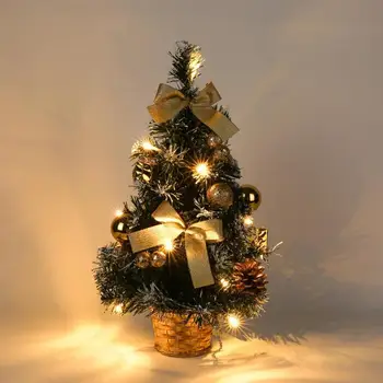 40cm 20led karácsonyfa Virág Kosár Asztali Mini Mesterséges Új Év Dísz, Ajándék, lakberendezési Arany, Ezüst, Piros Szín