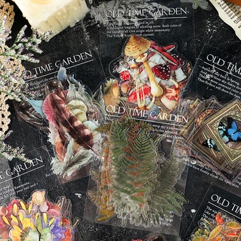 40Pcs/csomag Vintage növény, virág, gomba sorozat Dekoratív PET Matricák Scrapbooking Stick Címke Napló Írószerek Matrica Album