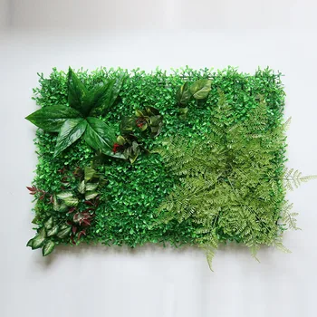 40x60cm Mesterséges Zöld Növény Fali Panel Műanyag Kültéri, Beltéri Dekoráció Esküvői Háttér-Parti Kert Fű, Virág Fal