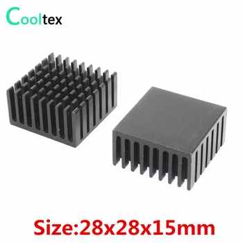 500pcs 28x28x15mm Alumínium Hűtőborda hűtőborda radiátor Chip LED IC Elektronika Számítógép Tranzisztor cooler hűtő
