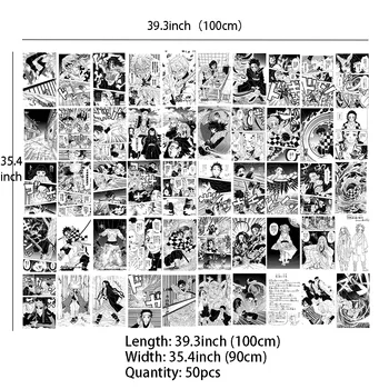 50Pcs fal, kollázs, kit esztétikai anime poszter, matricák manga fali Kép a fiúk Fal Művészi Nyomatok Tini szoba dekoráció