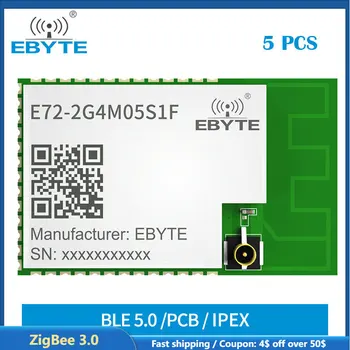 5DB ZigBee 3.0 Szál CC2652 MODUL CC2652RB 2,4 GHz-es BLE 5dBm EBYTE E72-2G4M05S1F Blue-tooth Modul RF PCB/IPEX Antenna